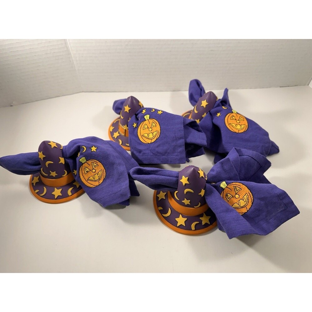 Mary Engelbreit Welcome To Frightville Napkin Holders With Napkins Lot Of 4